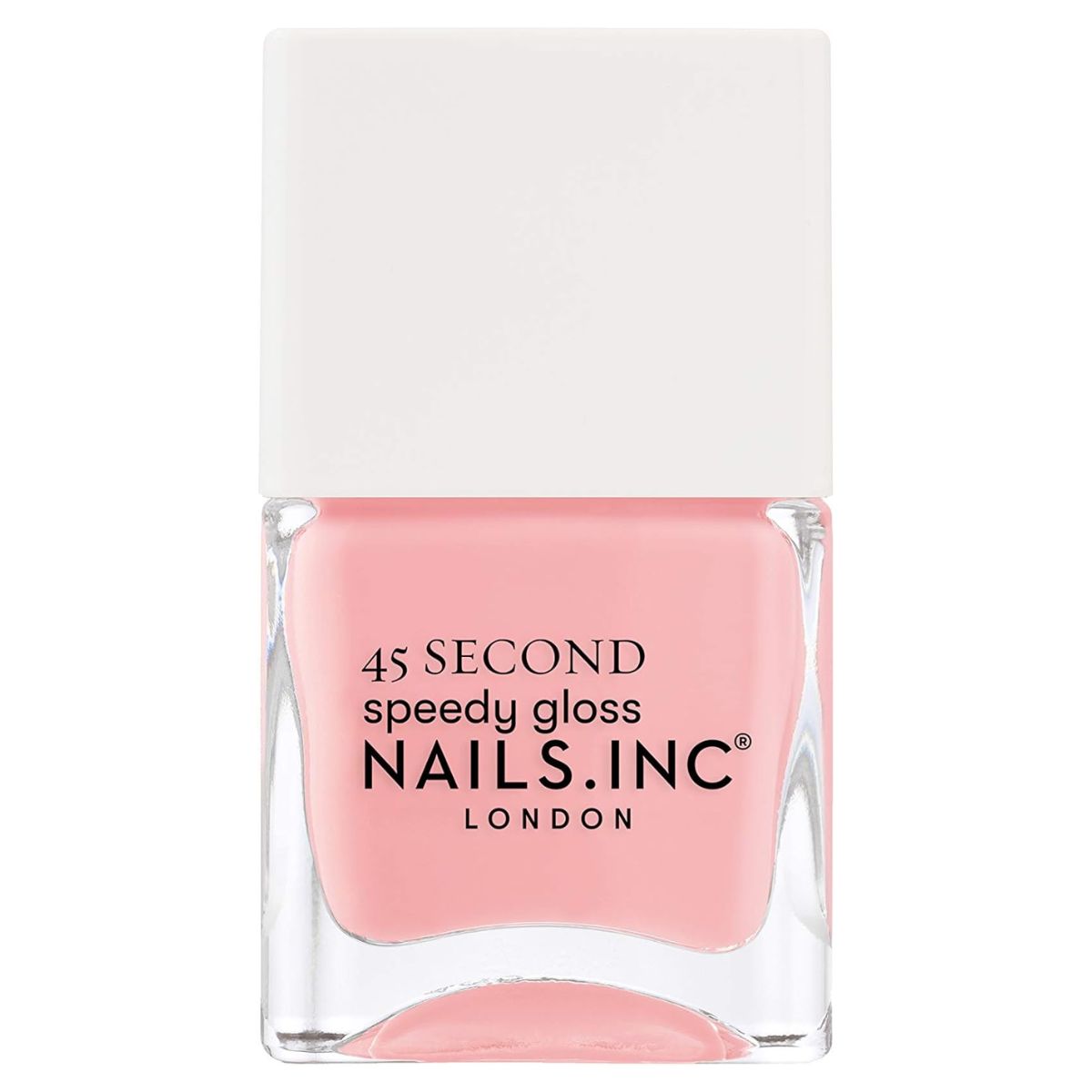 Nails Inc 45 Second Speedy Gloss, Fly by at Victoria, Pink Nude, No Chip, Long Lasting, Quick Dry, Air Dry, Professional Manicures &amp;amp; Pedicures, Fingernails &amp;amp; Toenails, Vegan Nail Polish, 14 Ml