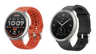 Renders of the Amazfit Active 2 and the premium version with a leather band