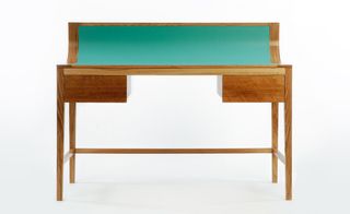 The giant Design Junction exhibition, showcasing 150-plus exhibitors, has commandeered the Sorting Office on New Oxford Street once again. Here, we spotted this elegant and refined writing desk by Benjamin Boyce