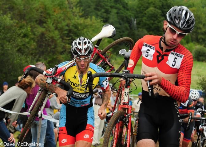 Dan Timmerman (House Industries/ Richard Sachs) leading Adam Myerson (Team Smartstop/Mountain Khakis)