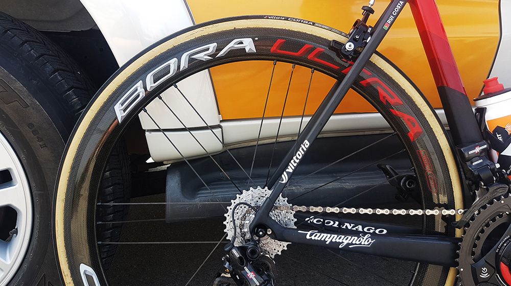 As with the majority of his UAE Team Emirates teammates, Costa runs Campagnolo Bora Ulta 50 carbon wheels