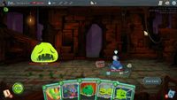 The Slime Boss visiting a merchant in Downfall, a mod for Slay the Spire.