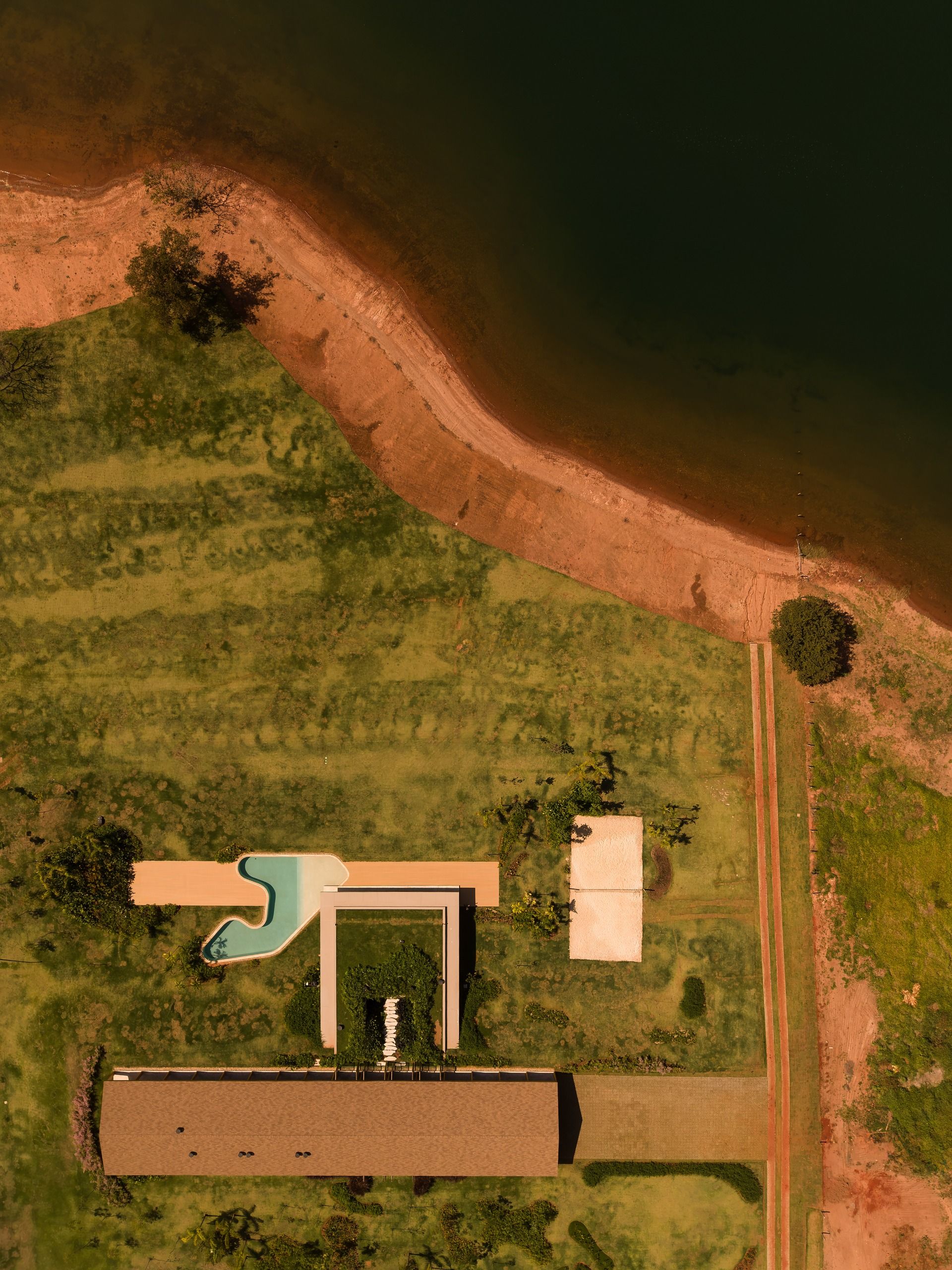 Birds-eye view of the waterfront site