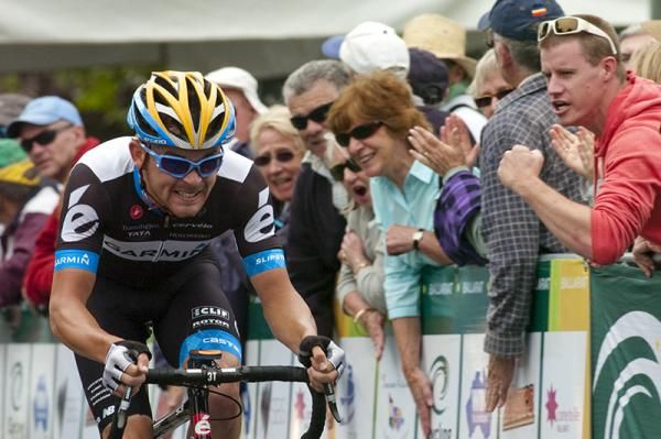 Go you good thing: Jack Bobridge powers his way towards the 2011 National Mens Road Race Championship in Buninyong.