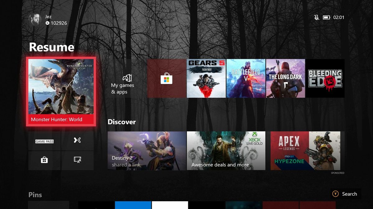 Xbox dashboard