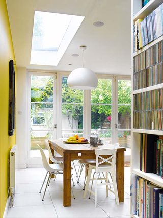 victorian terrace yellow kitchen extention