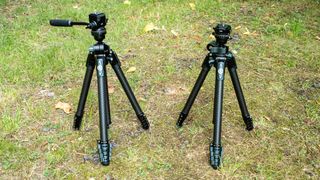 Ulanzi GlideGo Travel Tripods side by side on grass