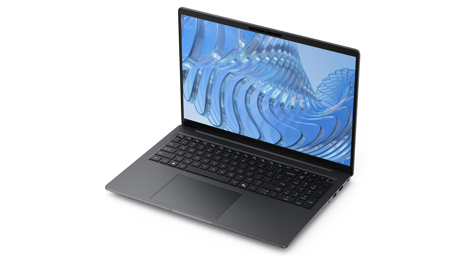 The Dell Pro 5 laptop open on a white background