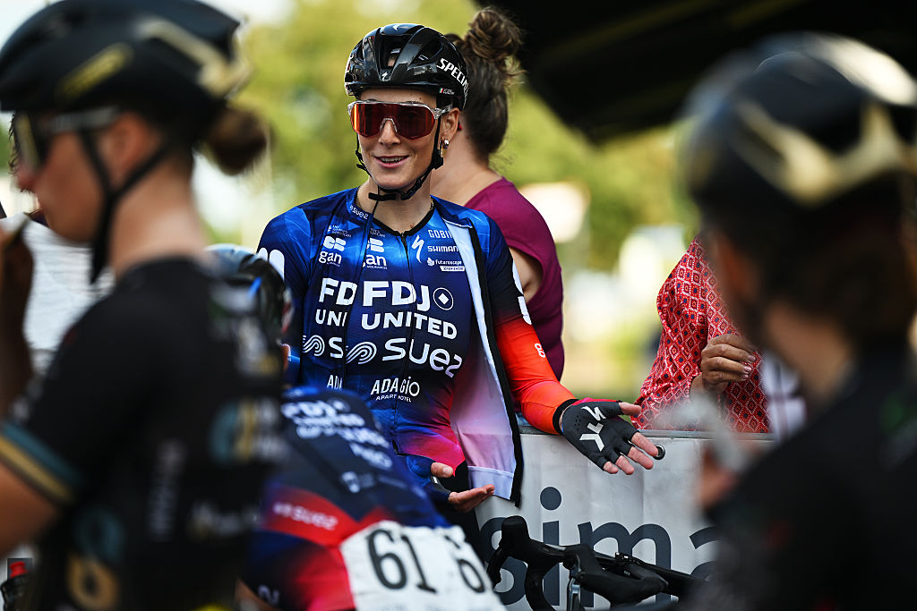 ZEEWOLDE, NETHERLANDS - SEPTEMBER 04: Vittoria Guazzini of Italy and Team FDJ - SUEZ during the 27th Simac Ladies Tour 2025, Stage 3 a 160.1km stage from Zeewolde to Zeewolde / #UCIWWT / on September 04, 2025 in Zeewolde, Netherlands. (Photo by Luc Claessen/Getty Images)