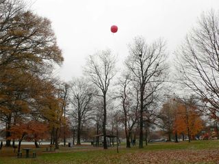 red weather balloon that was part of the DARPA challenge