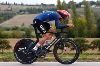 IMOLA ITALY SEPTEMBER 25 Brandon Mcnulty of The United States during the 93rd UCI Road World Championships 2020 Men Elite Individual Time Trial a 317km race from Imola to Imola Autodromo Enzo e Dino Ferrari ITT ImolaEr2020 Imola2020 on September 25 2020 in Imola Italy Photo by Bas CzerwinskiGetty Images