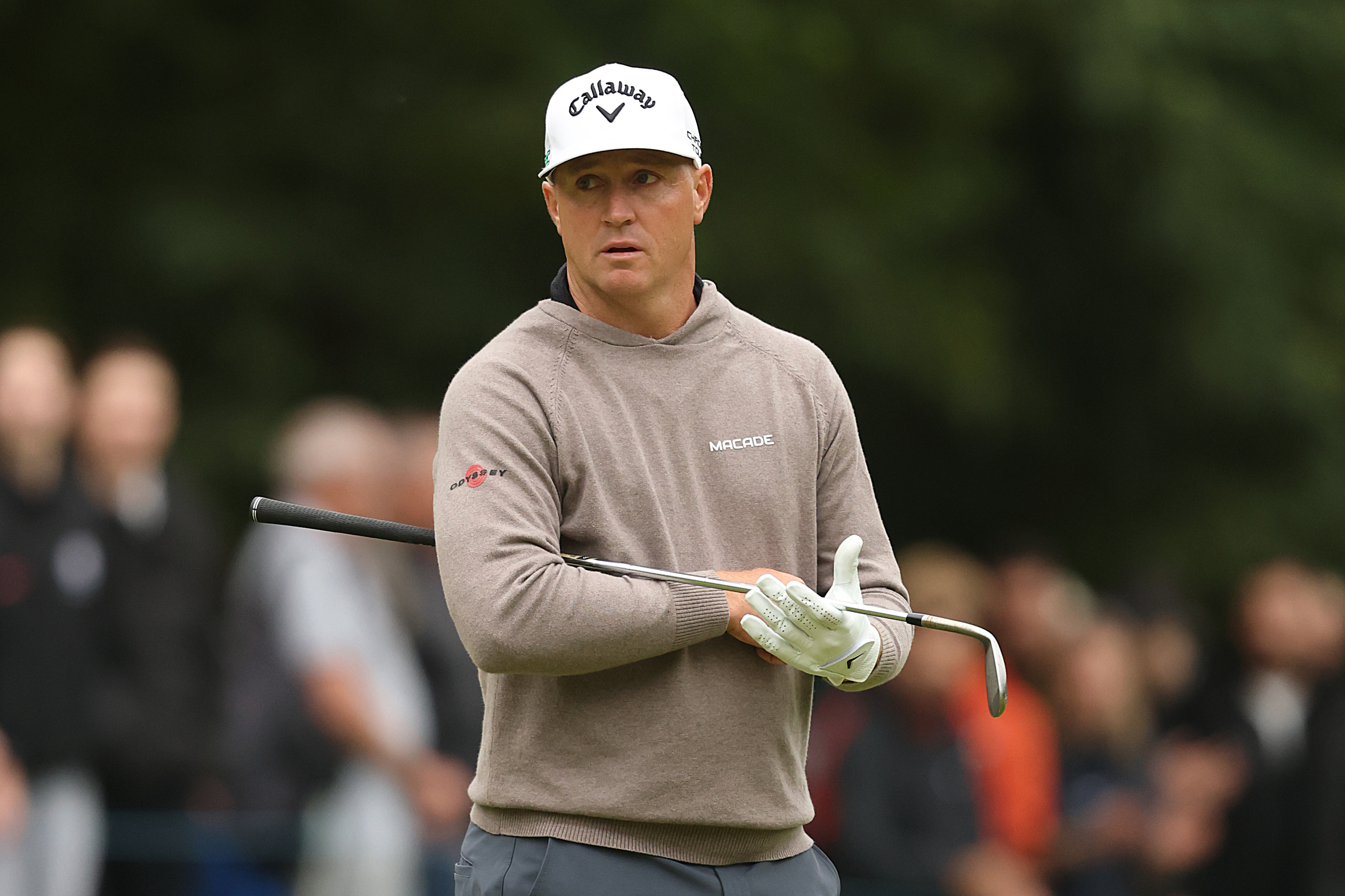 Alex Noren walks off the green