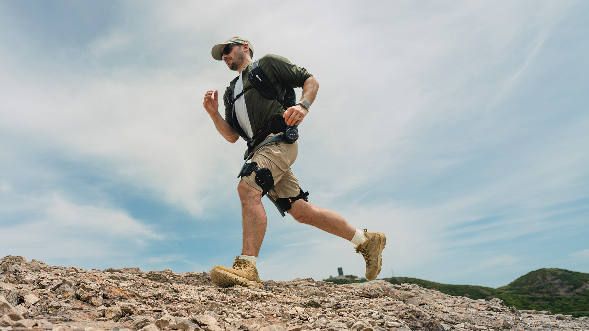 Hypershell X Series Exoskeleton in use around the Los Angeles hills