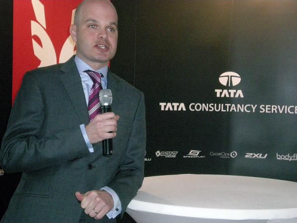 Cerv&eacute;lo co-founder Gerard Vroomen announced new sponsor Tata Consultancy Services in Amsterdam.