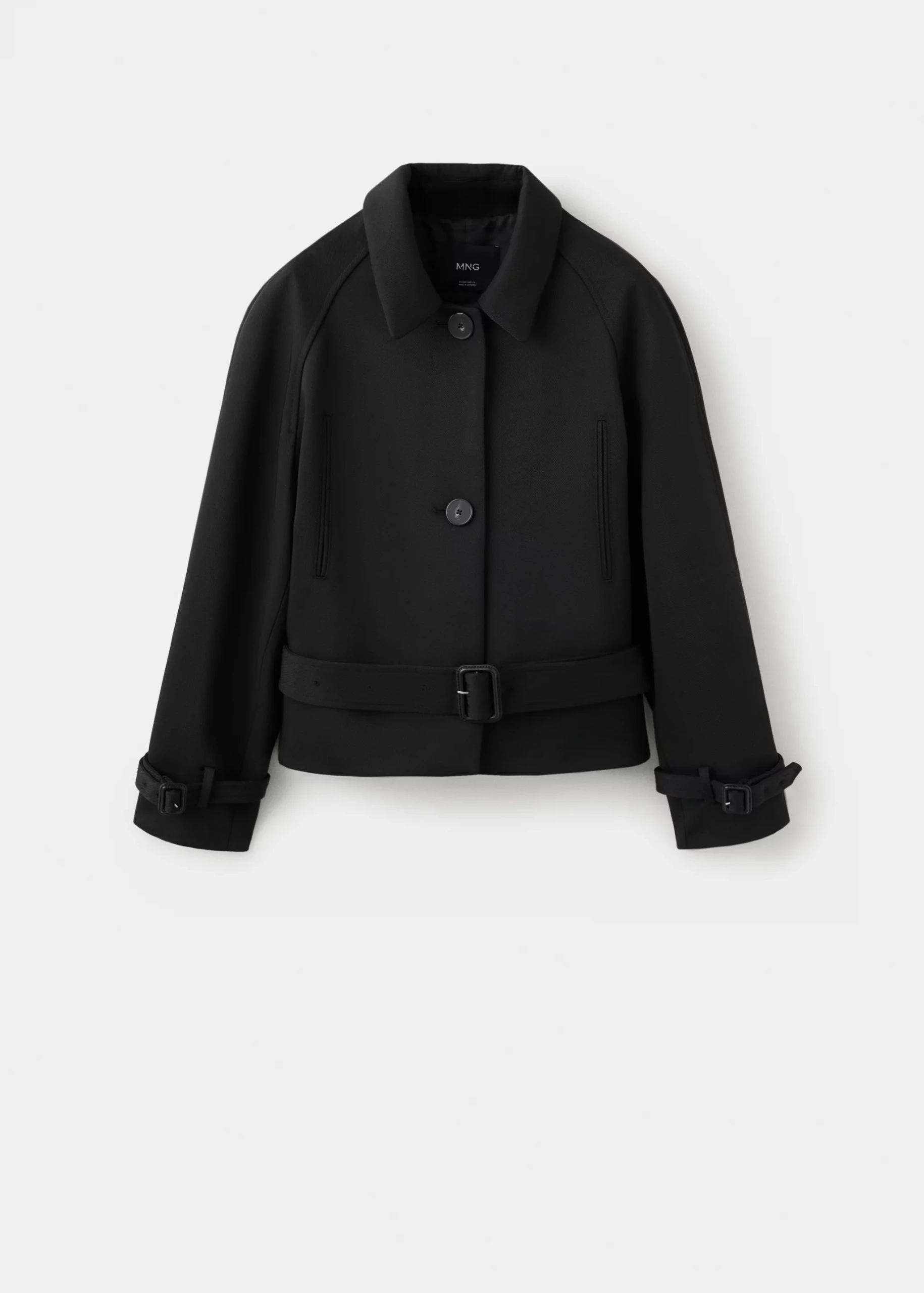 Shirt-Collar Jacket With Belt - Women | Mango Usa
