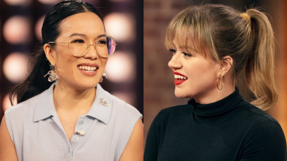 Ali Wong and Kelly Clarkson are shown on The Kelly Clarkson Show.