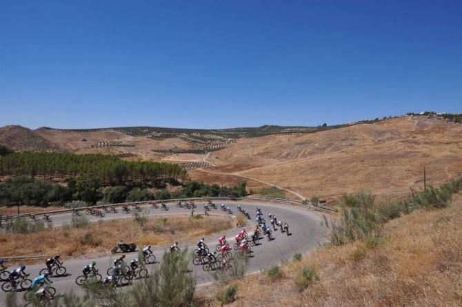 There was no cloud cover today as the riders faced another hot day