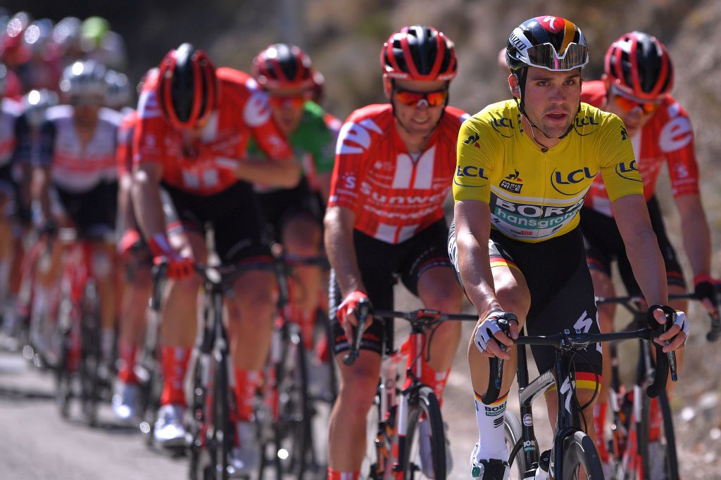 VALDEBLORE LA COLMIANE FRANCE MARCH 14 Maximilian Schachmann of Germany and Team Bora Hansgrohe Yellow Leader Jersey during the 78th Paris Nice 2020 Stage 7 a 1665km stage from Nice to Valdeblore La Colmiane 1500m Paris Nice 2020 final stage as part of the fight against the spread of the Coronavirus ParisNice parisnicecourse PN on March 14 2020 in Valdeblore La Colmiane France Photo by Luc ClaessenGetty Images