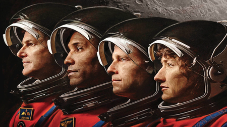 four astronauts on a magazine cover