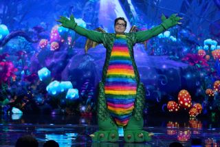 Sue Perkins unmasked as Dragon on The Masked Singer