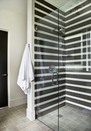 Add stripes to your bathroom shower for added interest