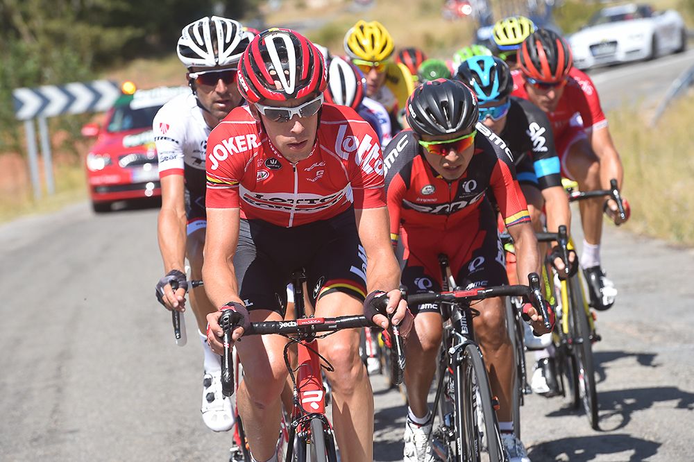 Tosh Van Der Sande during stage 18 of the Vuelta.