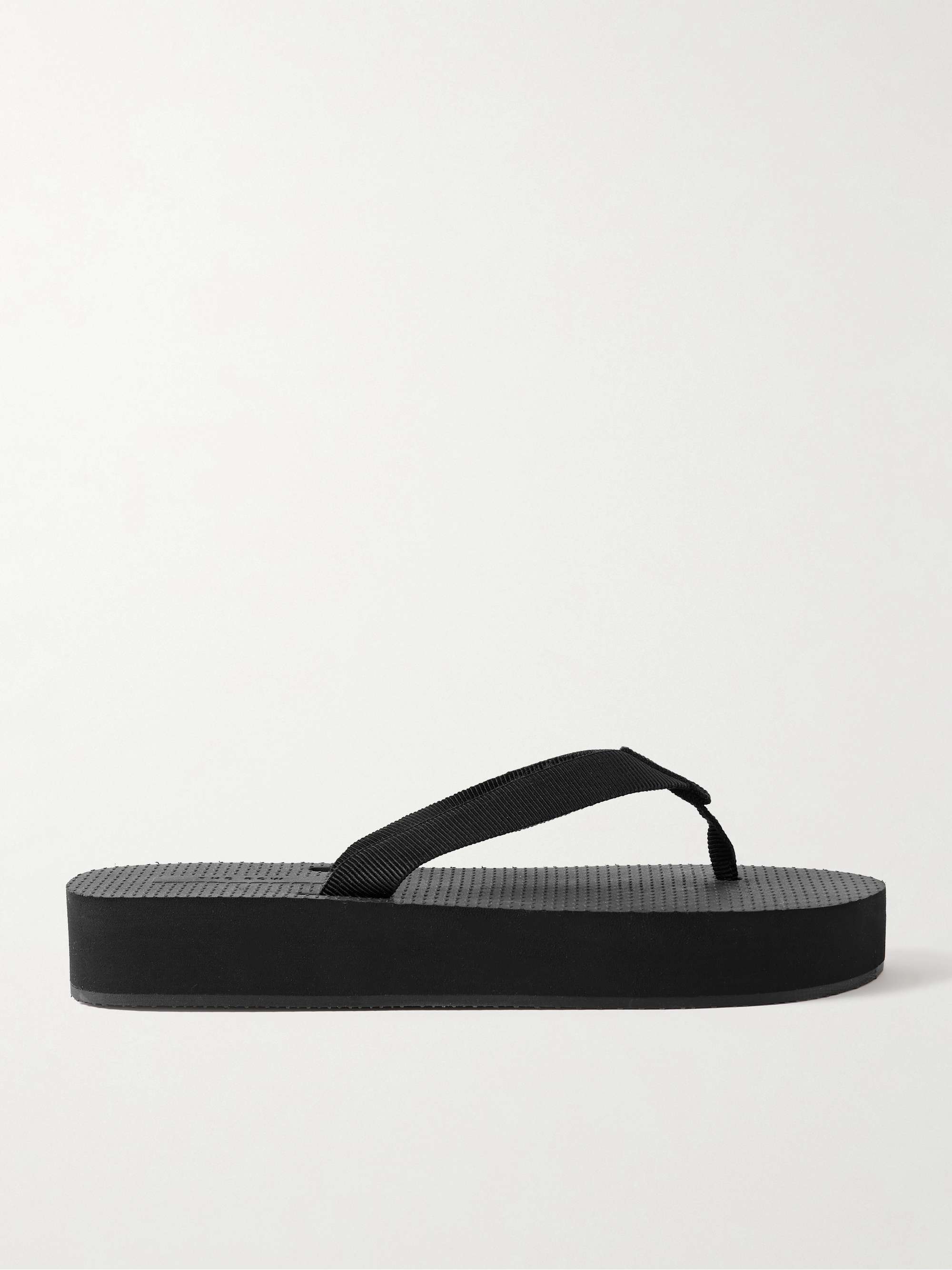 Dune Cotton-Blend Grosgrain Platform Flip Flops