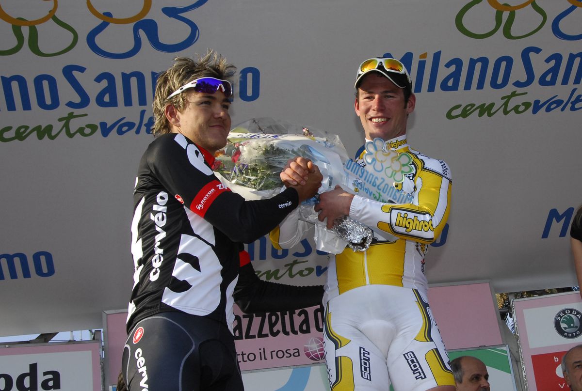 Heinrich Haussler with Mark Cavendish, Milan-San Remo 2009.