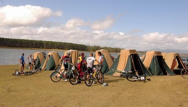 The Crocodile Trophy tent city at Lake Tinaroo