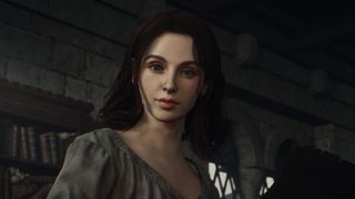 A close up of a woman's face in Dragon's Dogma 2.