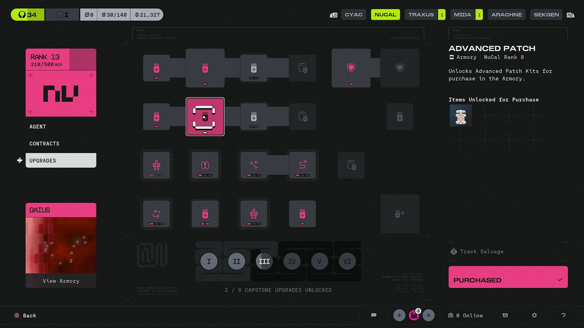 Marathon NuCaloric faction upgrades Advanced patch