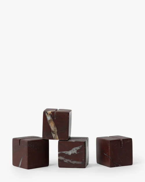 Burgundy marble placecard holders