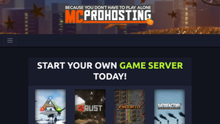 Website screenshot of MCProHosting Game Server