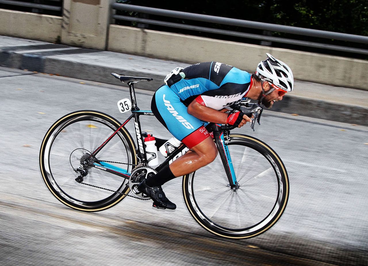 Eric Marcotte (Team Jamis) was clocked over the speed limit 46mph on a 35 zone