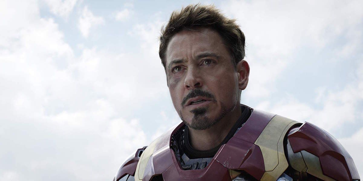 Robert Downey Jr as Iron Man in Captain America: Civil War