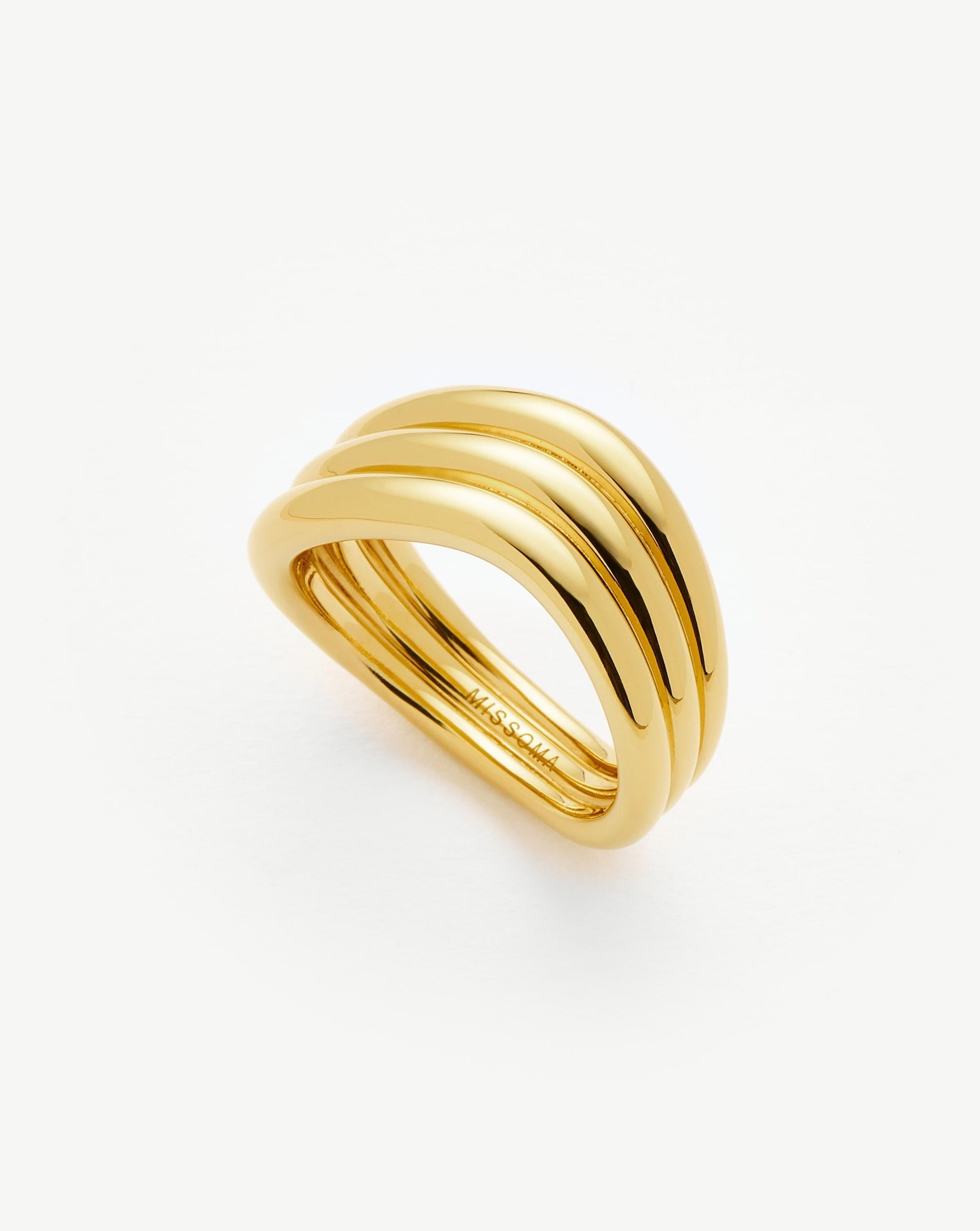 Savi Signature Triple Ring | 18ct Gold Plated - 18ct Gold Plated / H