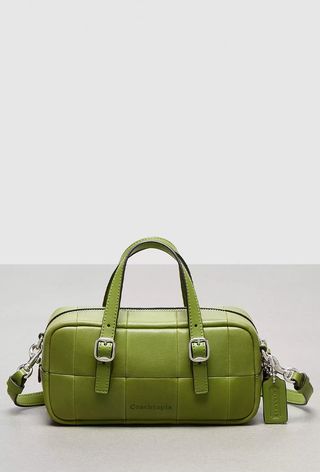 Alter/ego Mini Satchel Bag in Checkerboard Upcrafted Leather With Crossbody Strap