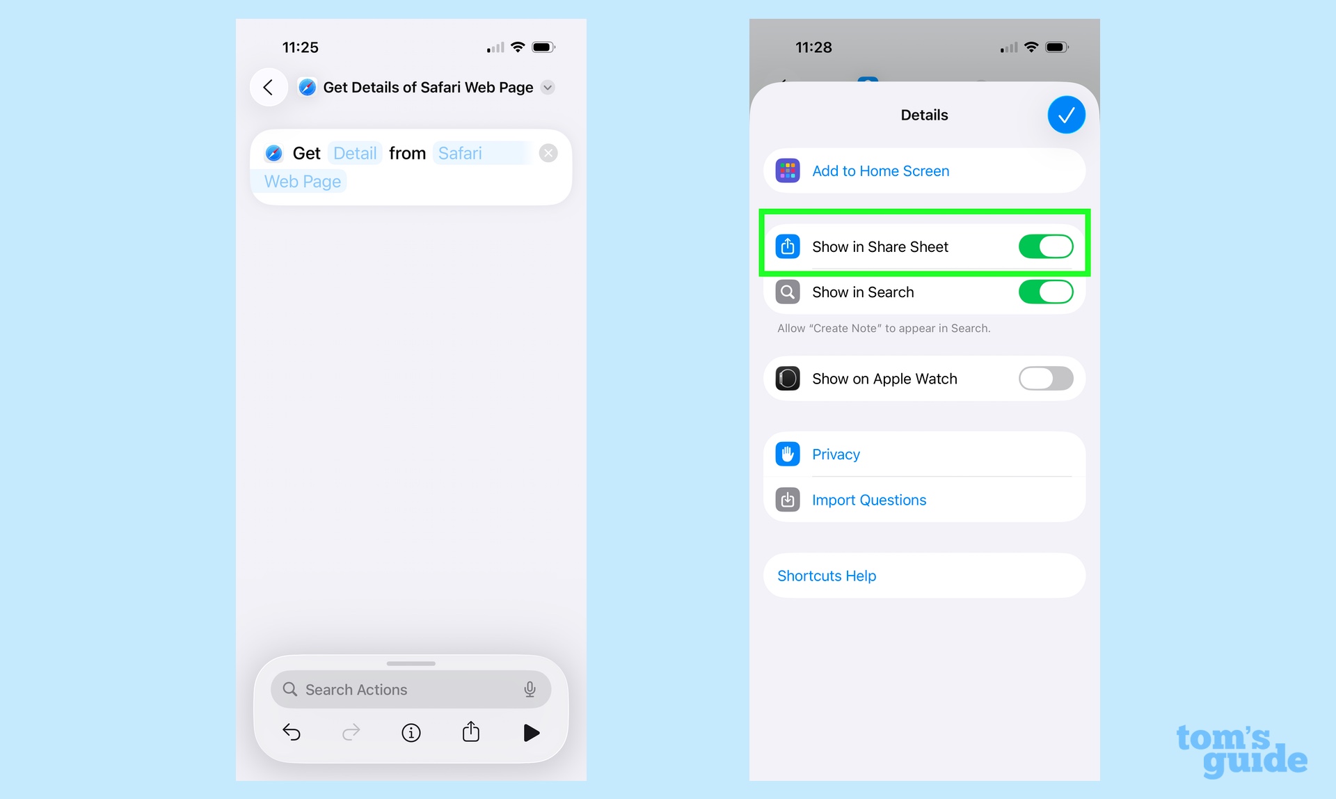 create a shortcuts workflow with writing tools