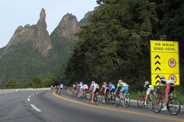 Leaving the mountain report town of Teresopolis, past the 'finger of God'