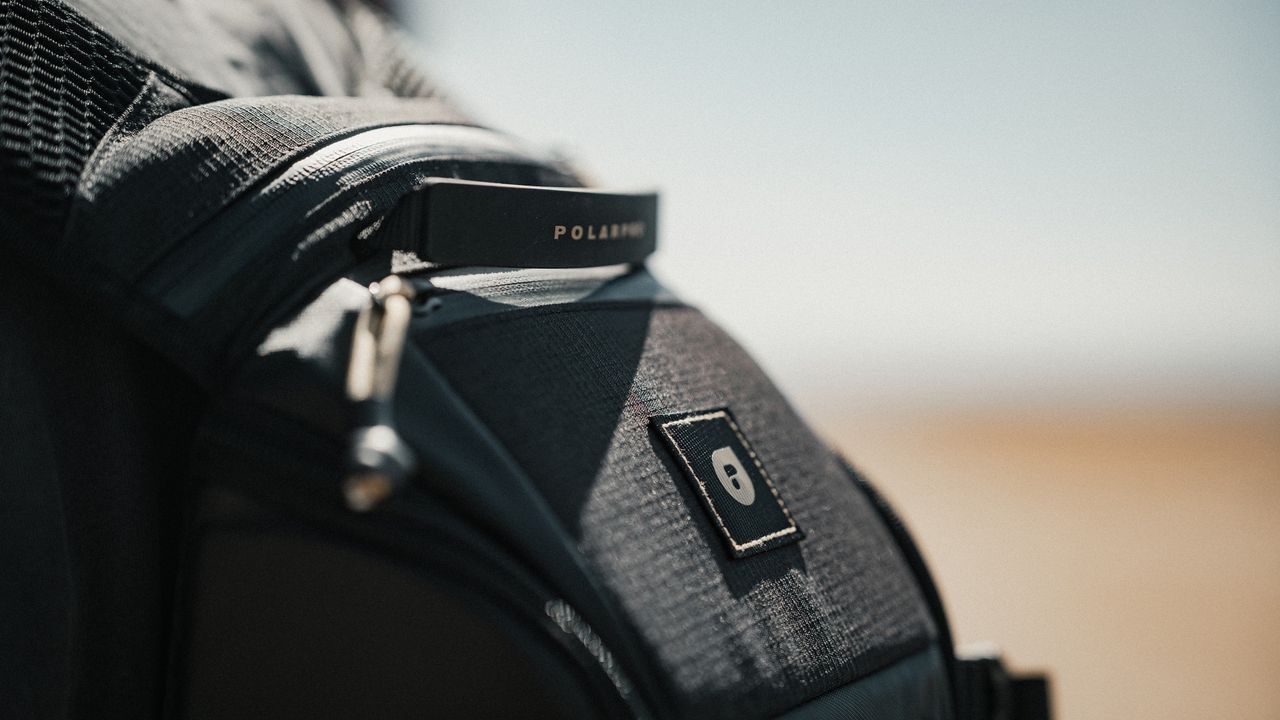 A closeup of the PolarPro RoadRunner Backpack