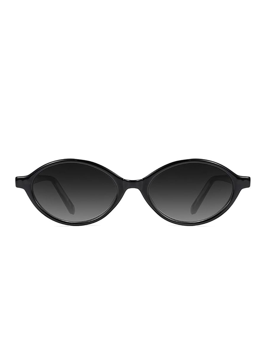 TIJN, Tijn Olisa Retro Oval Sunglasses for Women Men,polarized Uv Protection Shades,stylish Small Frame Sun Glasses(black/grey)