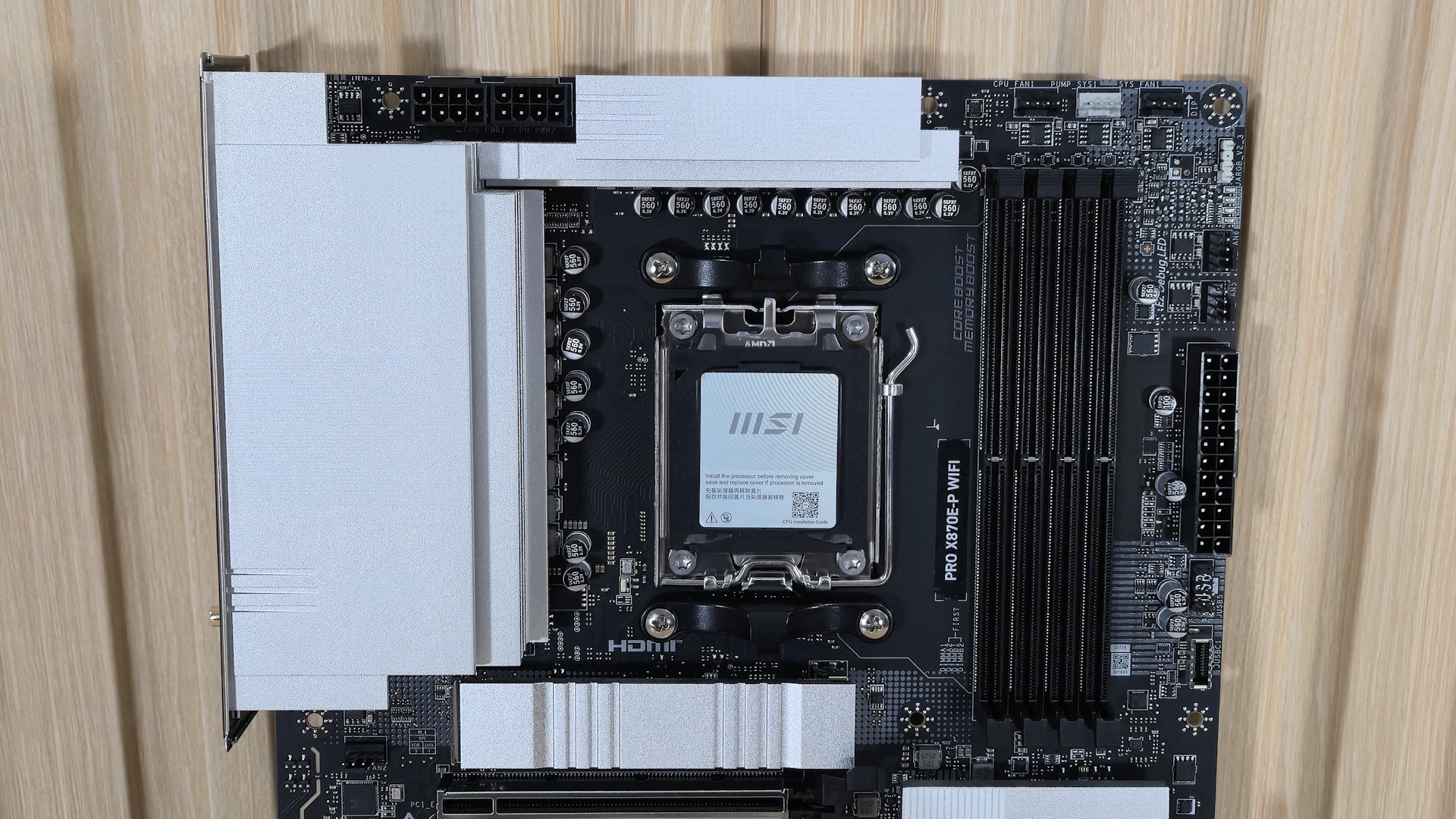 MSI Pro X870E-P Wifi - Top Half