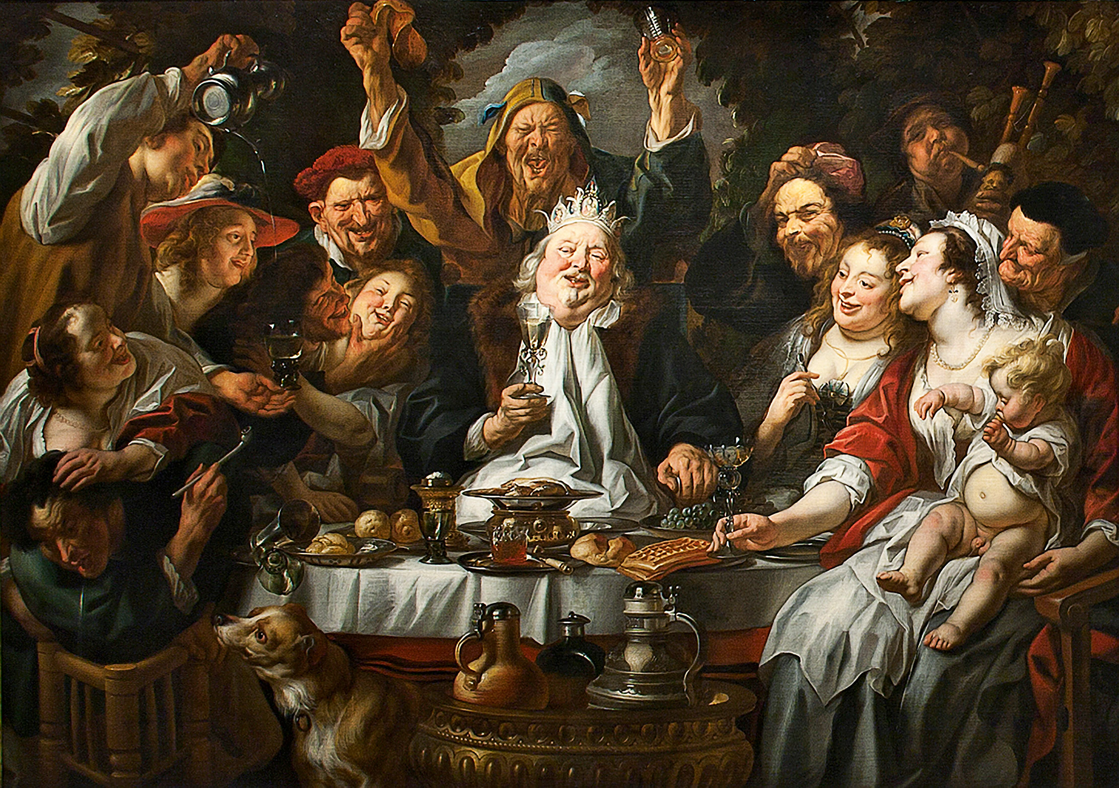 Come one and all: The King Drinks a Twelfth Night Feast, about 1645, by Jacob Jordaens.