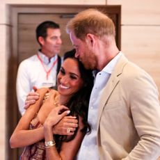 Meghan, Duchess of Sussex and Prince Harry, Duke of Sussex are seen at Centro Nacional de las Artes Delia Zapata during The Duke and Duchess of Sussex's Colombia Visit on August 15, 2024 in Bogota, Colombia. 