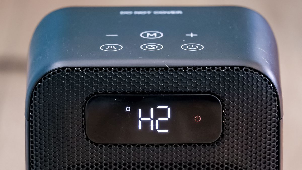 Morento space heater on wooden floor
