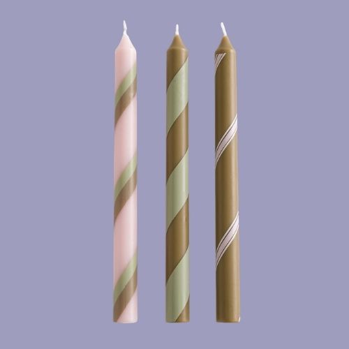 Set of 3 Georgio Candles With Line Print