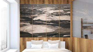 Large painting above bed