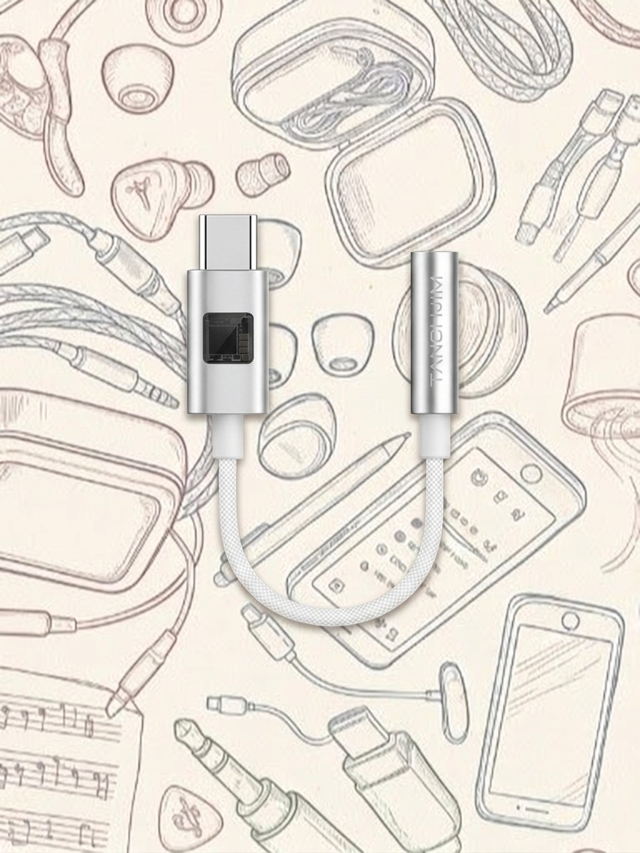 A selection of in-ear monitors on an AI-generated, illustrative background.