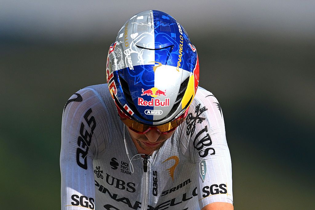 LE MARKSTEIN, FRANCE - JULY 18: Tom Pidcock of Great Britain and Team Pinarello Q36.5 Pro Cycling crosses the finish line during the 113th Tour de France 2026 - Stage 14 a 155.3km a 155.3km stage from Mulhouse to Le Markstein 1189m / #UCIWT / on July 18, 2026 in Le Markstein, France. (Photo by Tim de Waele/Getty Images)