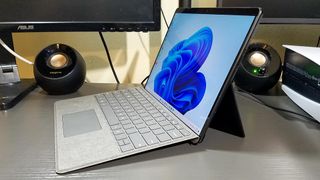 Surface Pro 8 open on desk